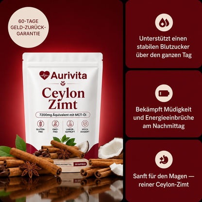 Aurivita Ceylon Zimt 7200 mg mit MCT-Öl